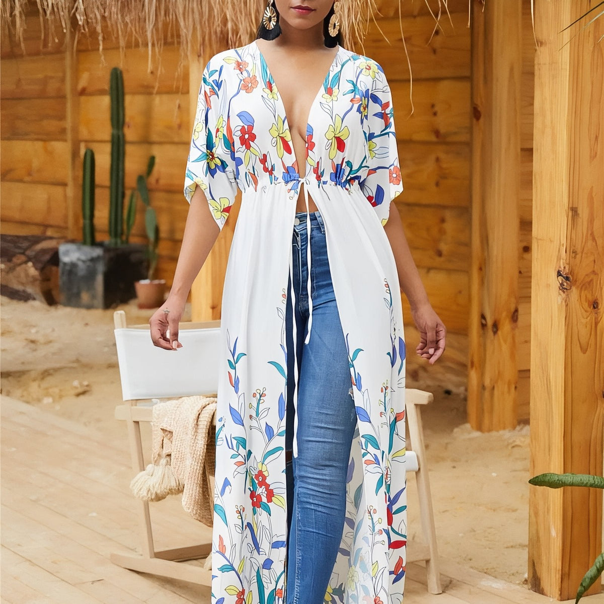 Robe printanière conçue pour la plage