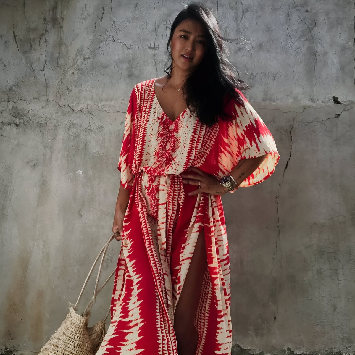 Robe style tie and dye de plage