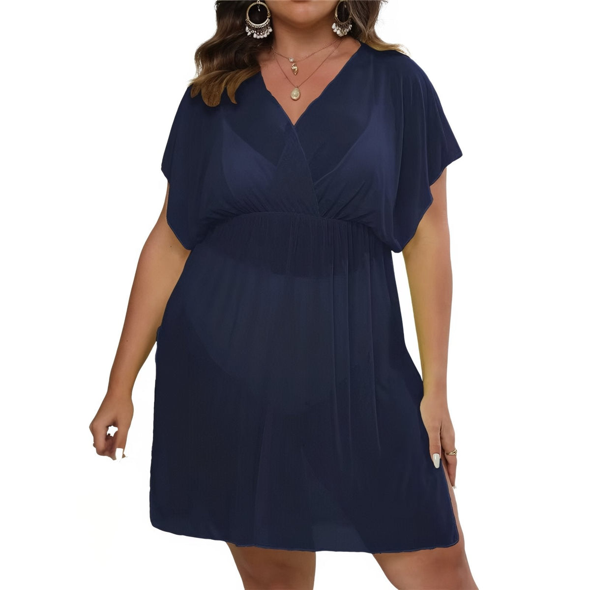 Robe tunique grande taille style plage