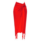 Sarong long à attache nouée et couleur unie