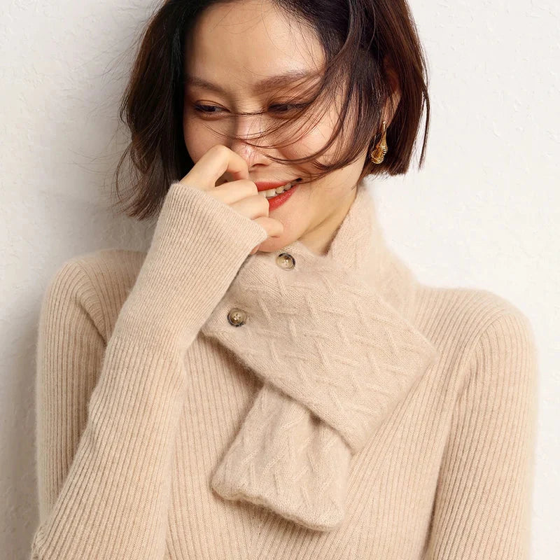 Snood beige façon écharpe