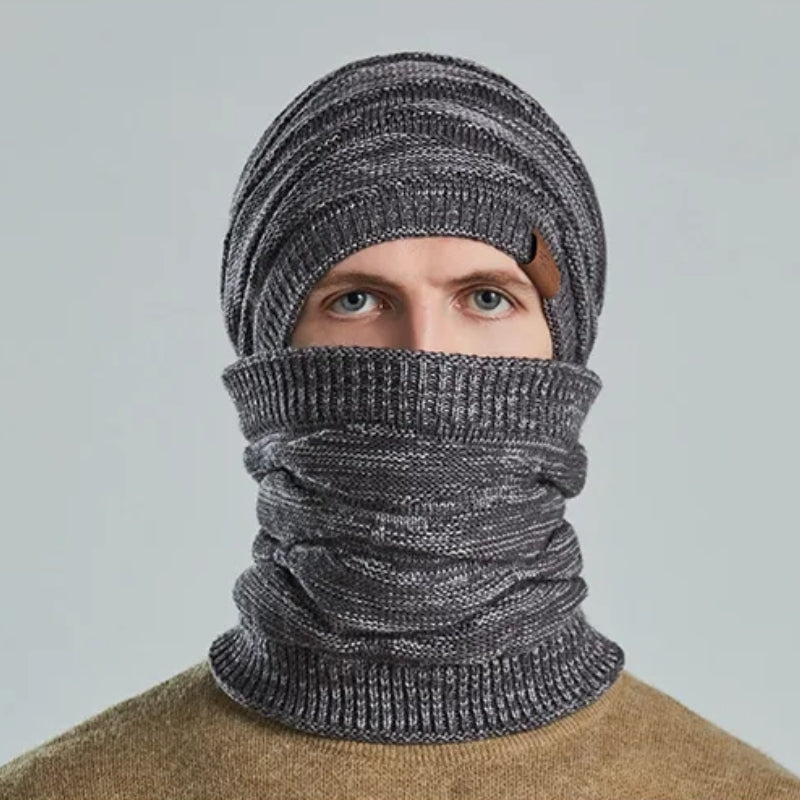 Snood et bonnet assortis homme