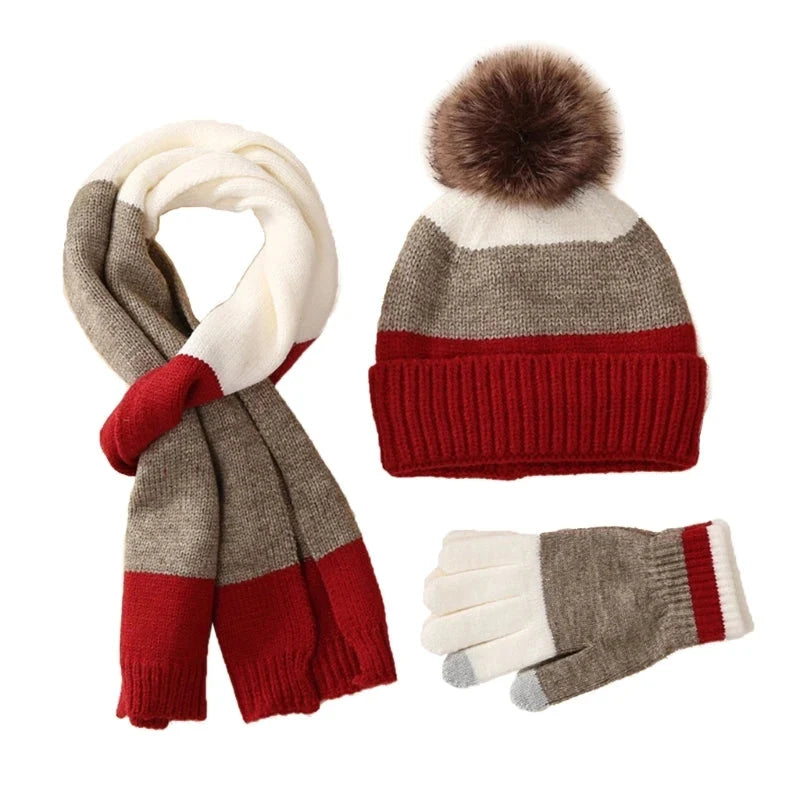 Trio enfant écharpe bonnet et gants