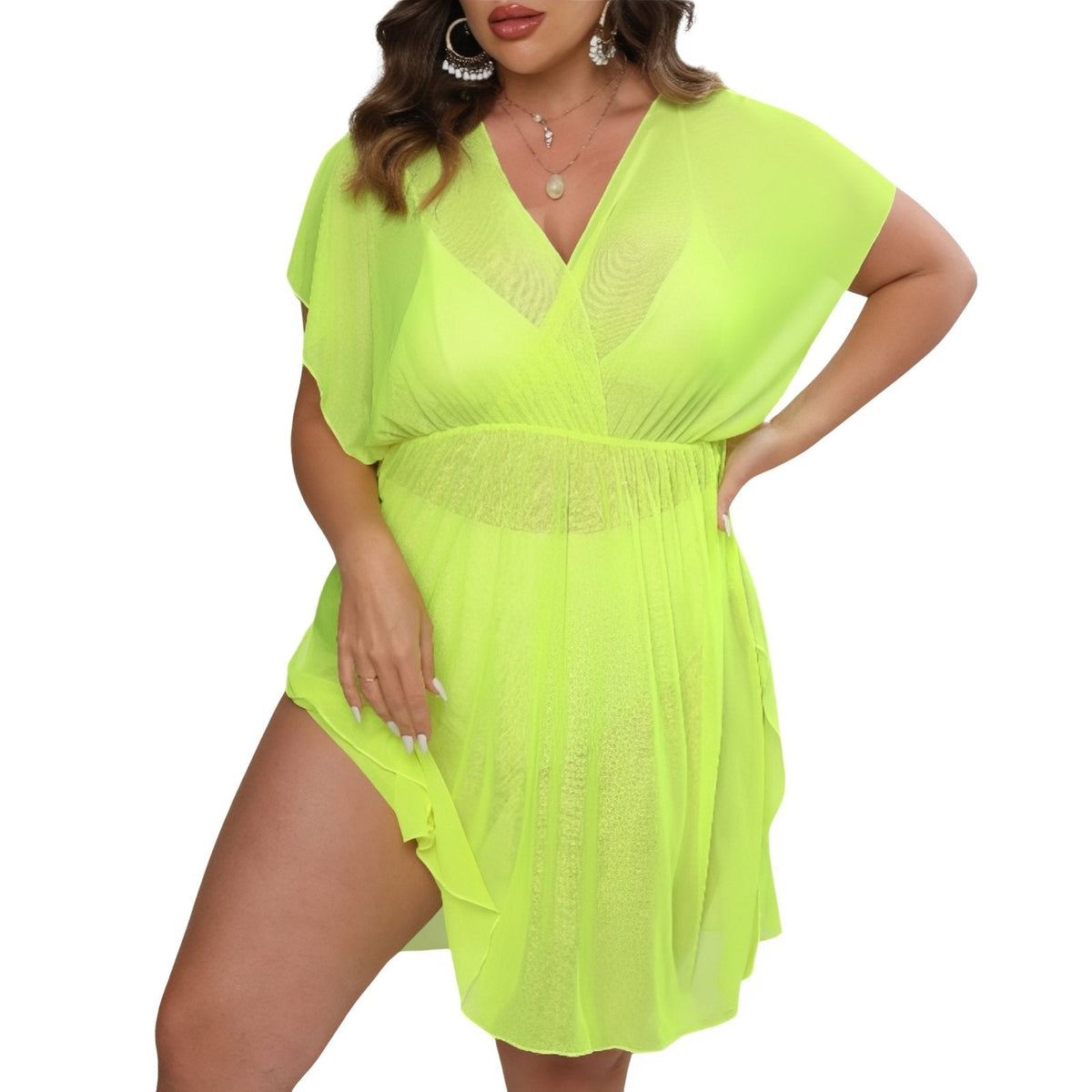 Tunique balnéaire façon robe grande taille