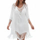Copricostume Bianco Con Frange