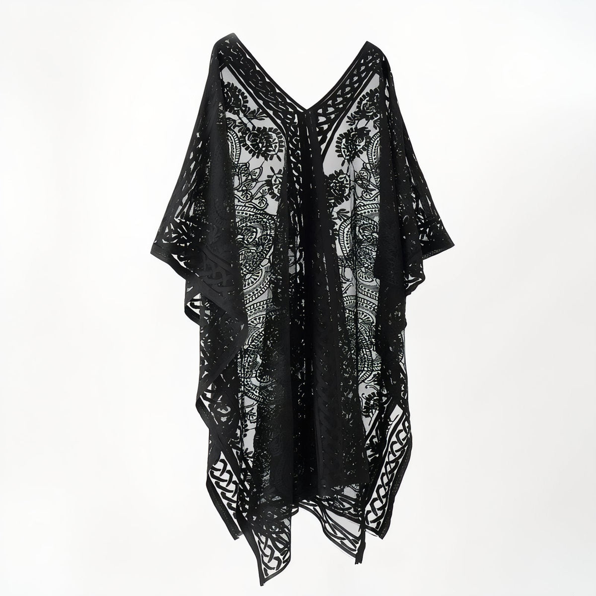 Tunique robe courte en dentelle de style paréo