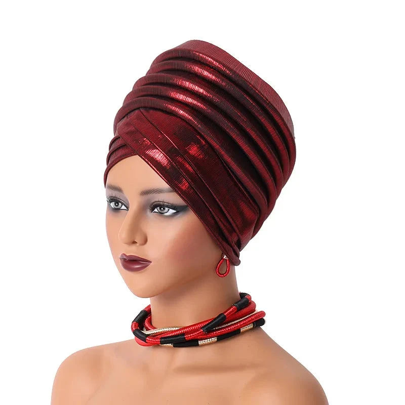 Turban africain réalisé avec un foulard