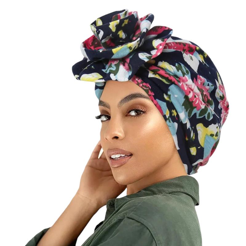 Turban réalisé avec un foulard